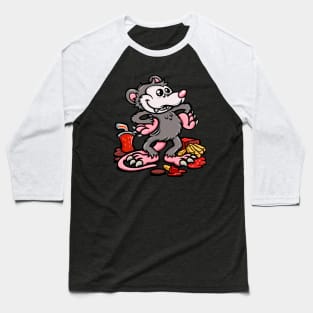 Opossum let's eat french fries Baseball T-Shirt